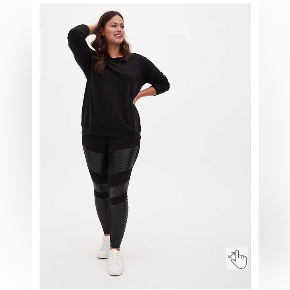 PLATINUM LEGGING – MOTO FAUX LEATHER BLACK